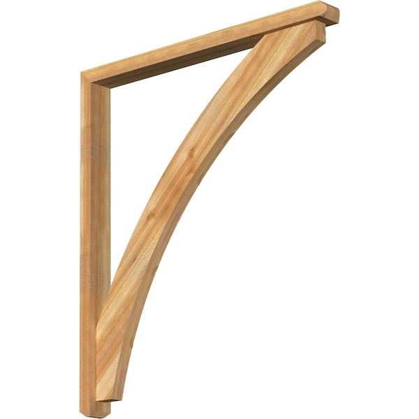 Ekena Millwork Thorton Craftsman Rough Sawn Bracket w/ Offset Brace, Western Red Cedar, 4"W x 42"D x 48"H BKT0402X42X48THR04RWR - main